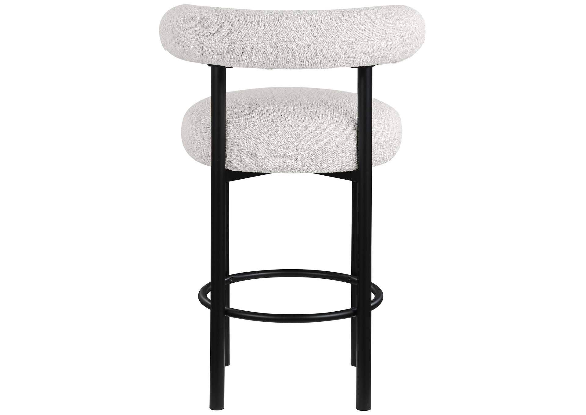 Bordeaux Cream Boucle Fabric Stool Set of 2,Meridian Furniture