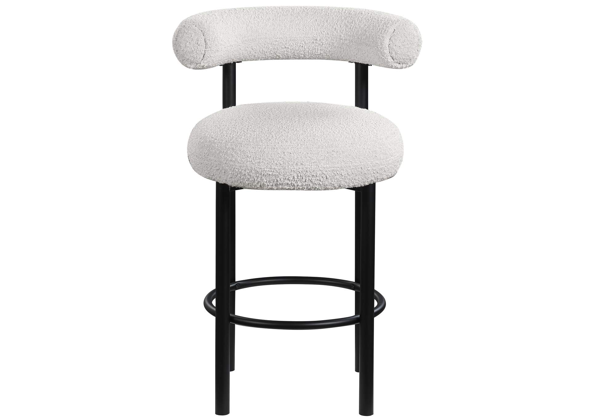 Bordeaux Cream Boucle Fabric Stool Set of 2,Meridian Furniture