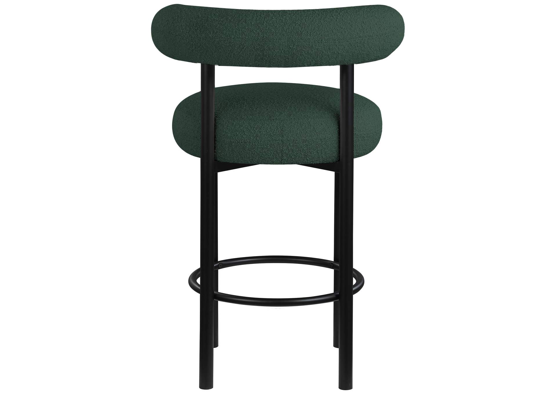 Bordeaux Green Boucle Fabric Stool Set of 2,Meridian Furniture