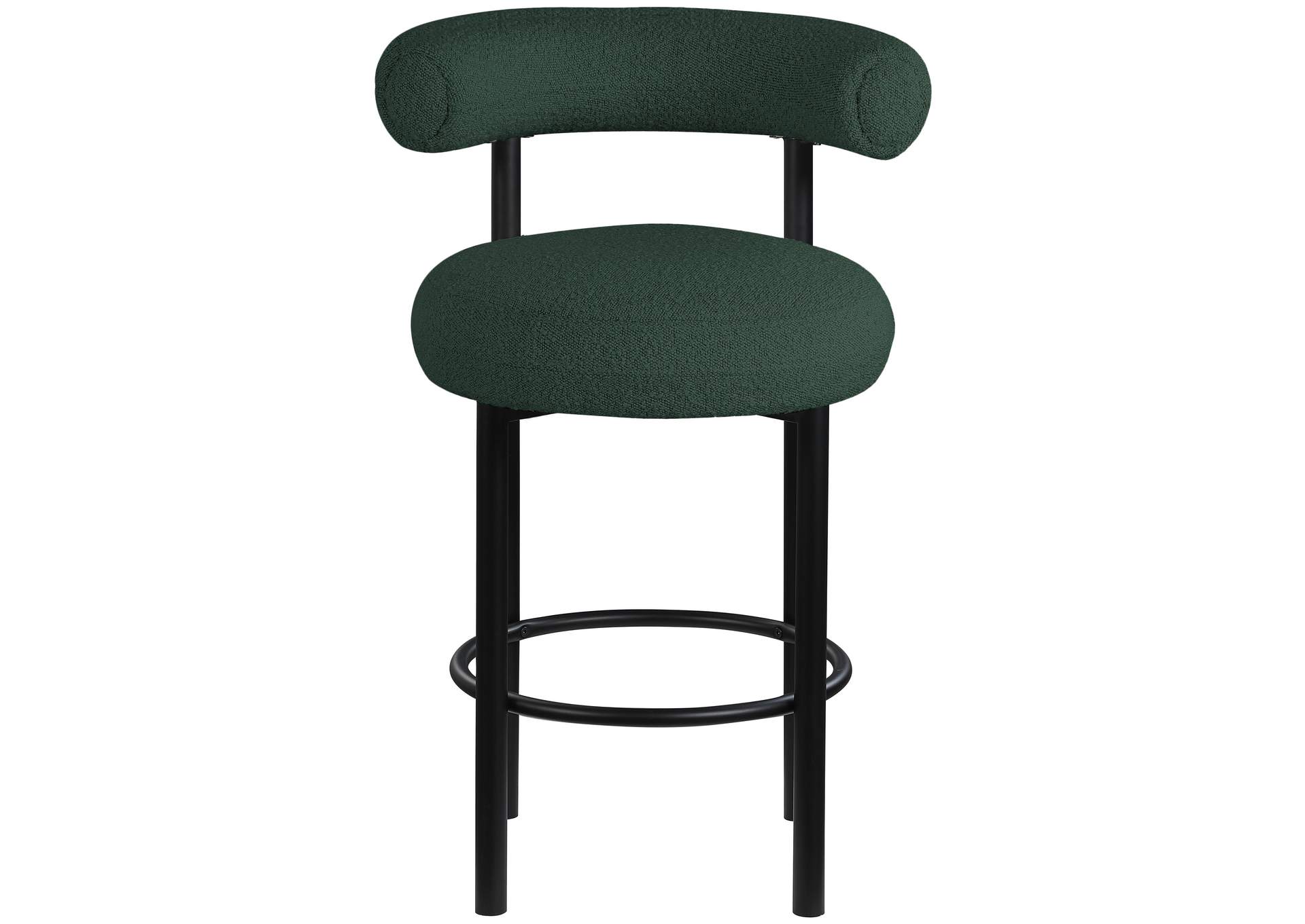 Bordeaux Green Boucle Fabric Stool Set of 2,Meridian Furniture