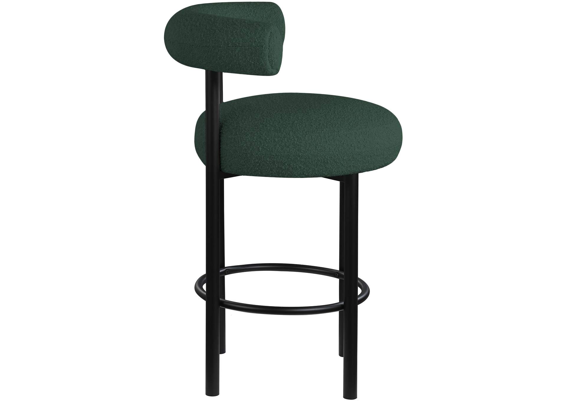 Bordeaux Green Boucle Fabric Stool Set of 2,Meridian Furniture