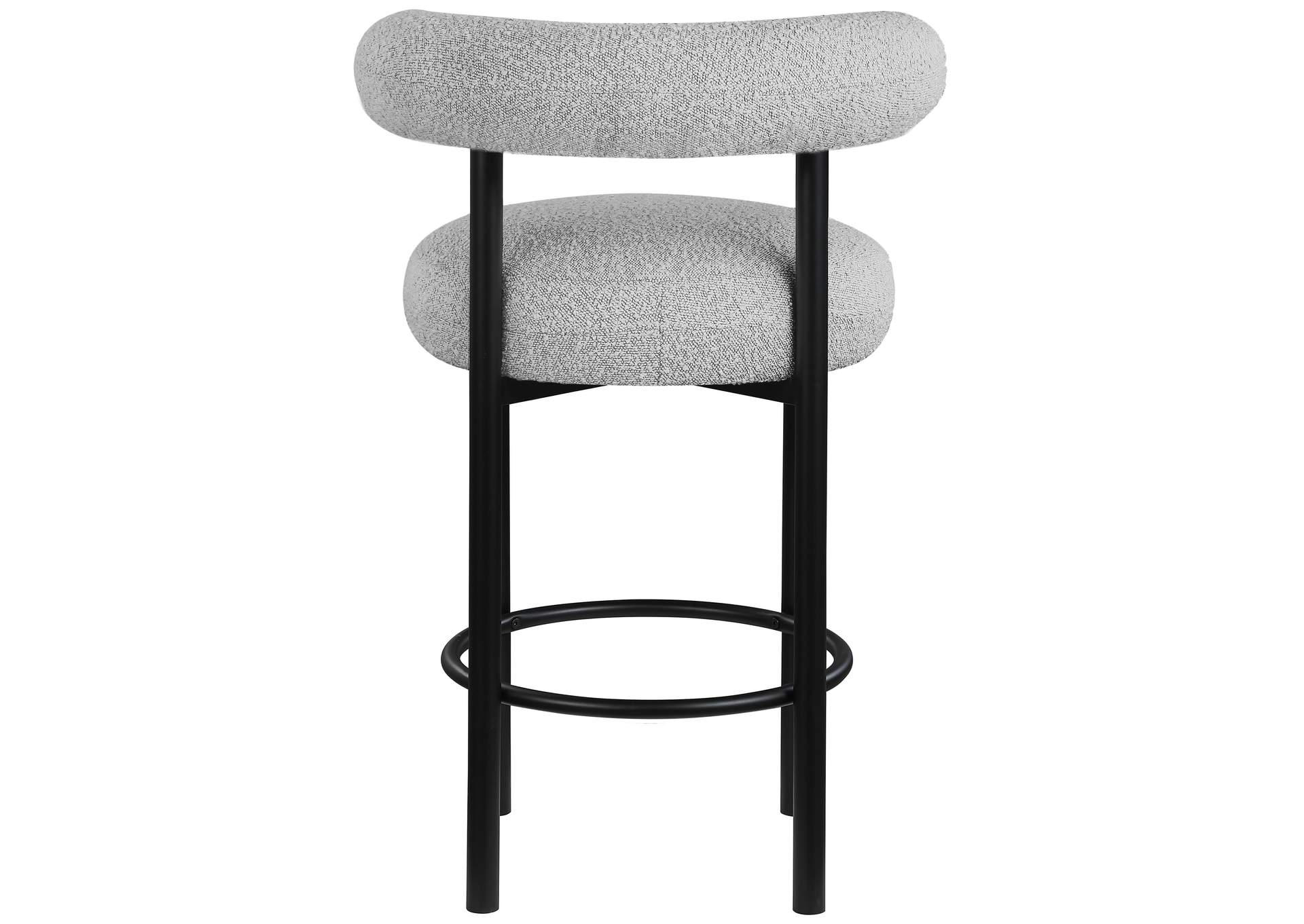 Bordeaux Grey Boucle Fabric Stool Set of 2,Meridian Furniture