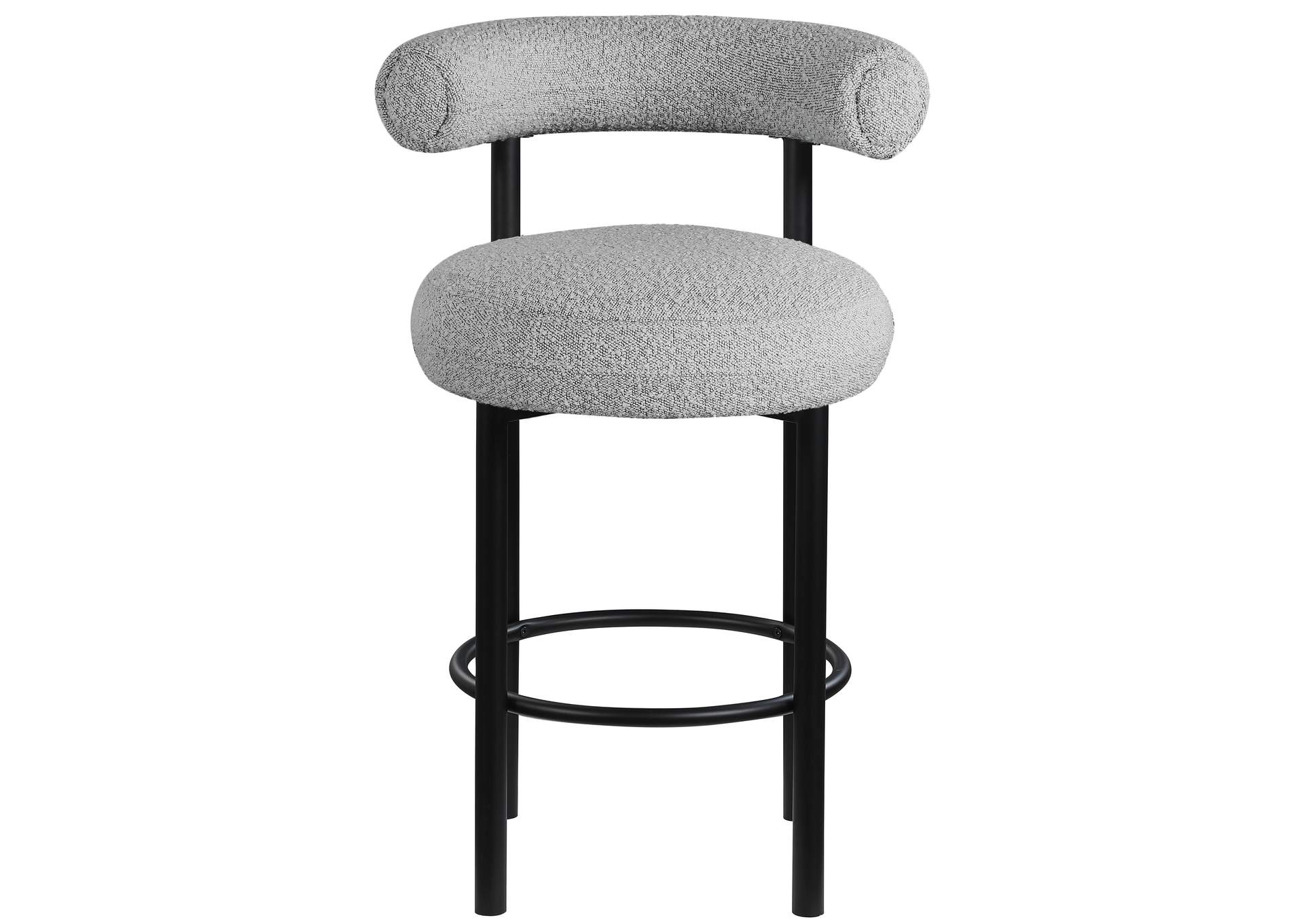 Bordeaux Grey Boucle Fabric Stool Set of 2,Meridian Furniture