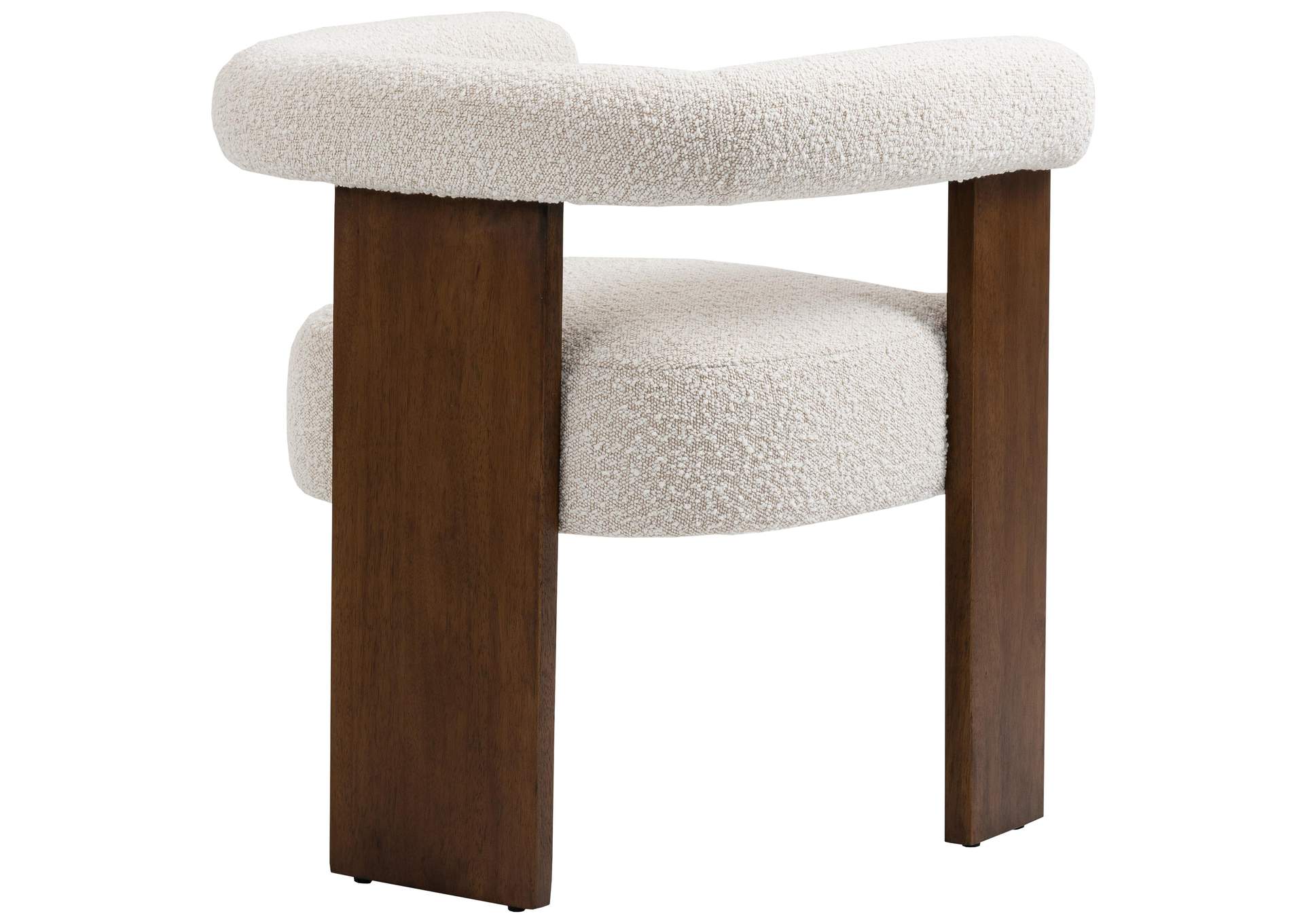 Barrel Cream Boucle Fabric Dining Chair,Meridian Furniture