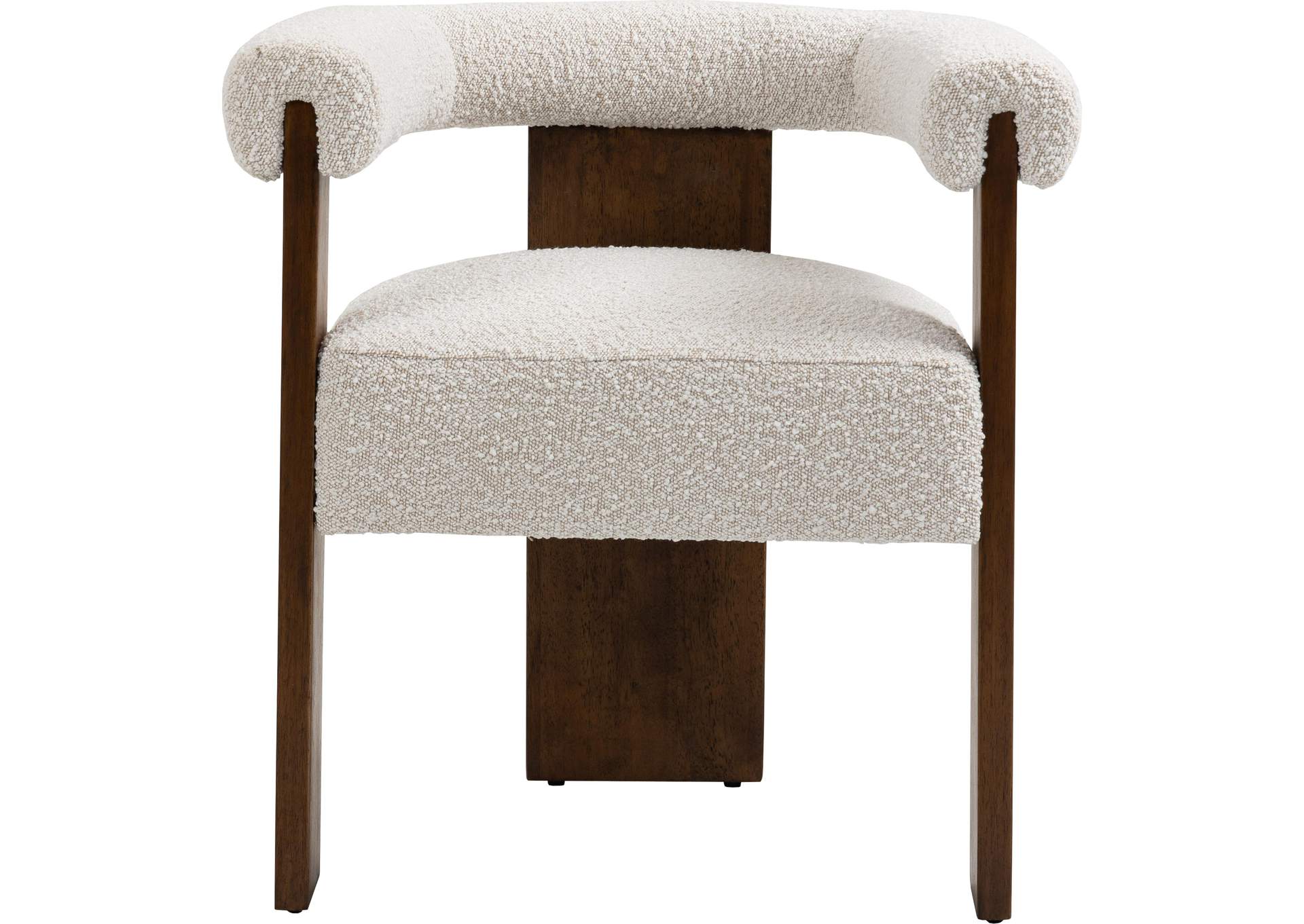 Barrel Cream Boucle Fabric Dining Chair,Meridian Furniture