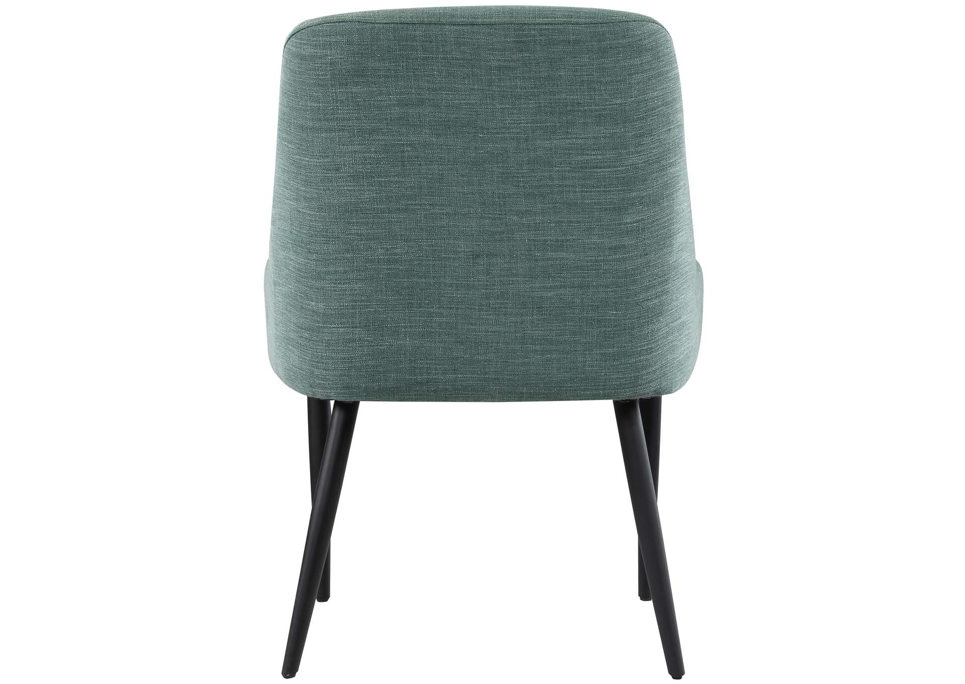 Camden Green Linen Textured Fabric Dining Chair Set of 2,Meridian Furniture