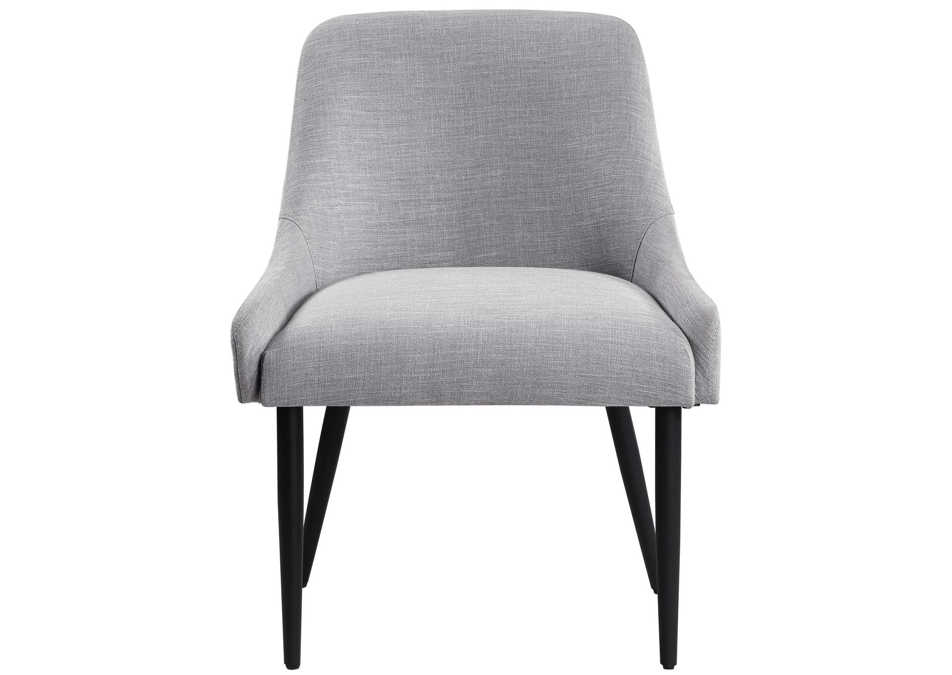 Camden Grey Linen Textured Fabric Dining Chair Set of 2,Meridian Furniture