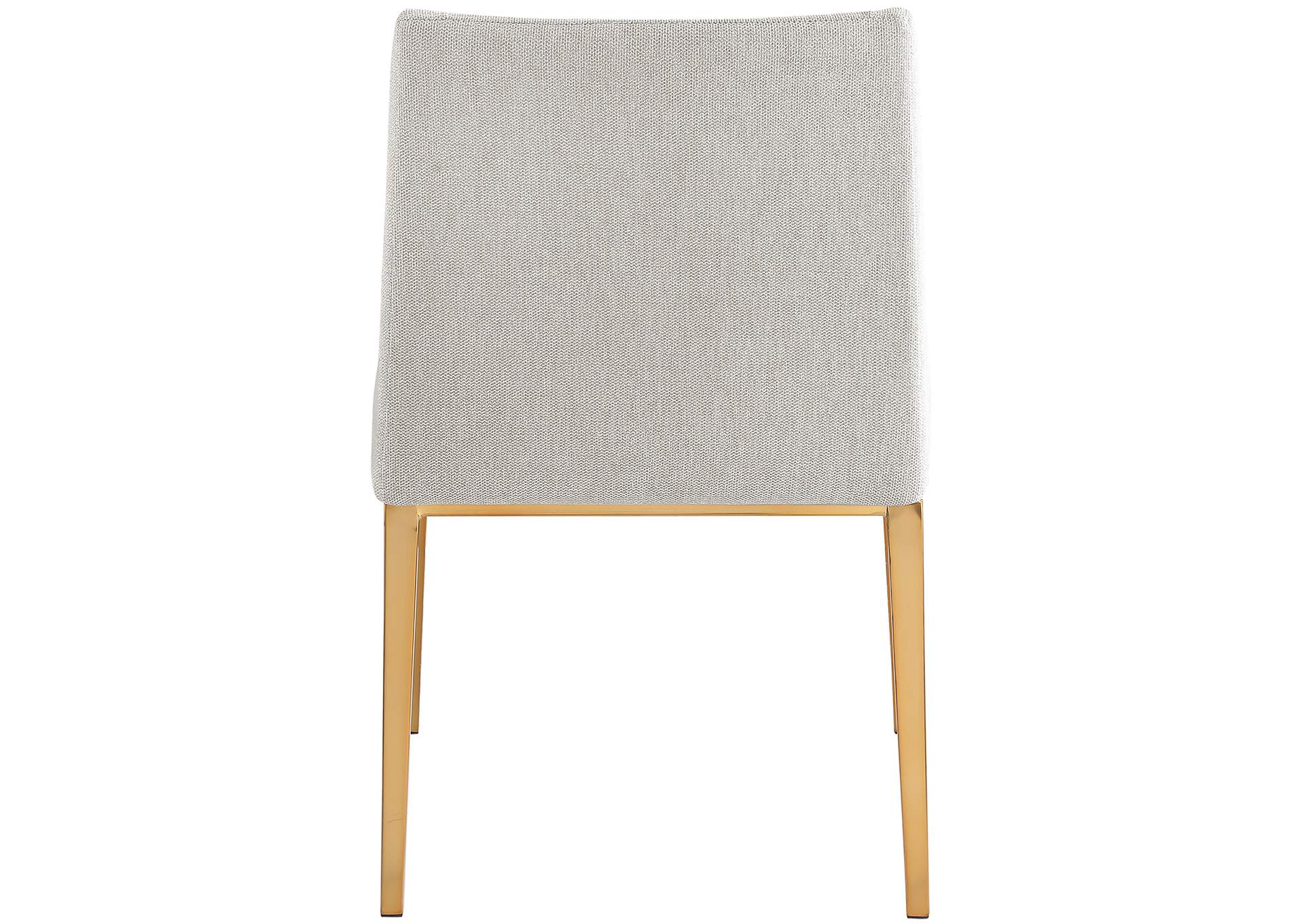 Haines Beige Linen Textured Polyester Fabric Dining Chair Set of 2,Meridian Furniture