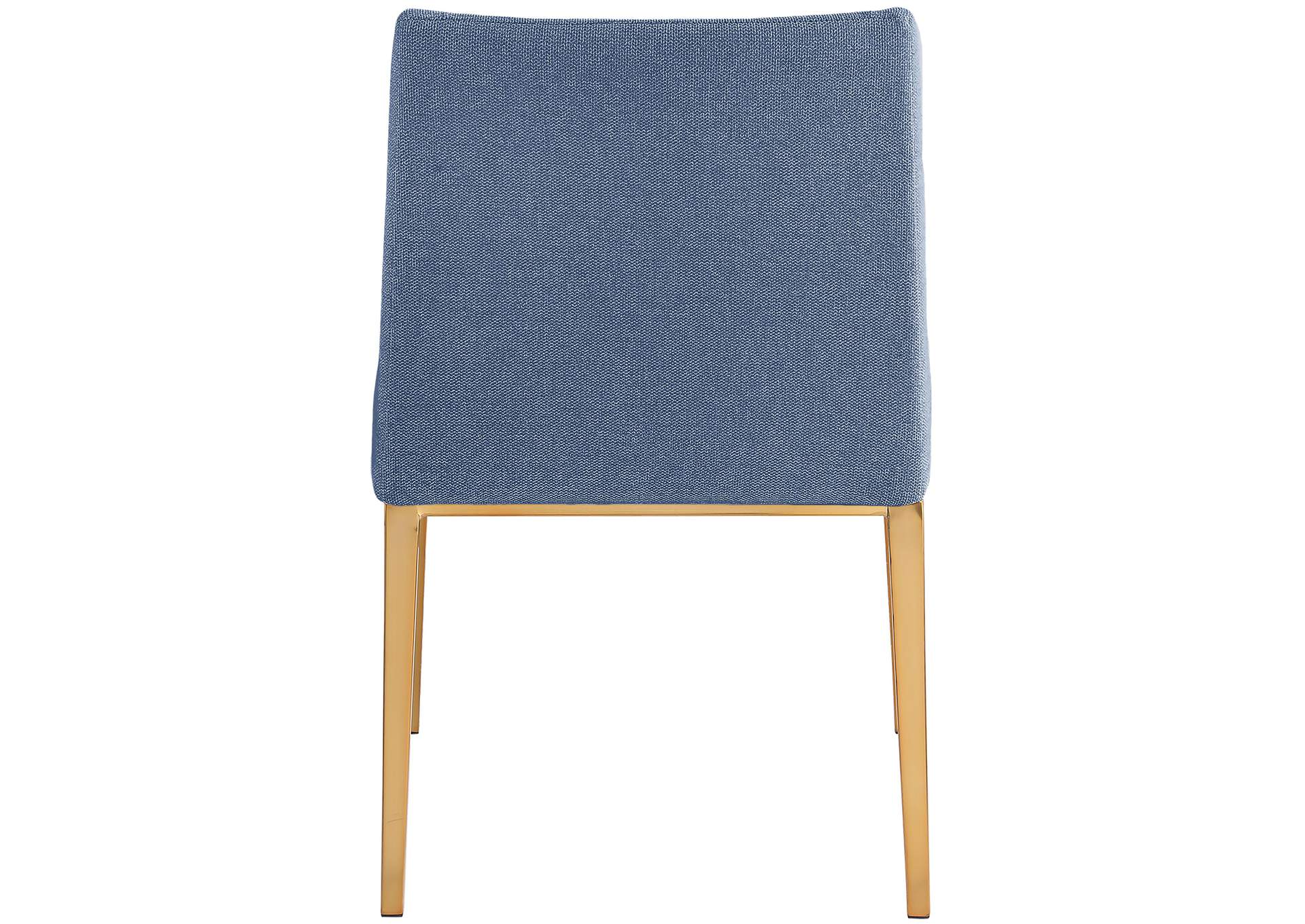 Haines Navy Linen Textured Polyester Fabric Dining Chair Set of 2,Meridian Furniture