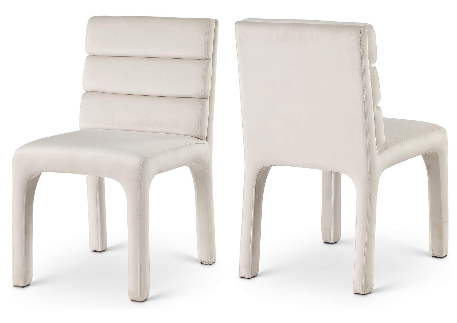 Kai Cream Velvet Dining Chair Set of 2,Meridian Furniture