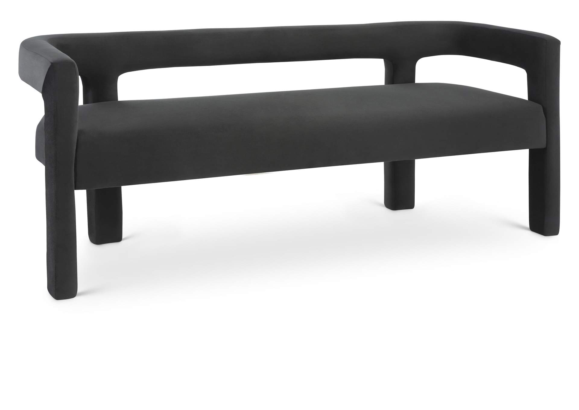 Athena Black Velvet Bench,Meridian Furniture