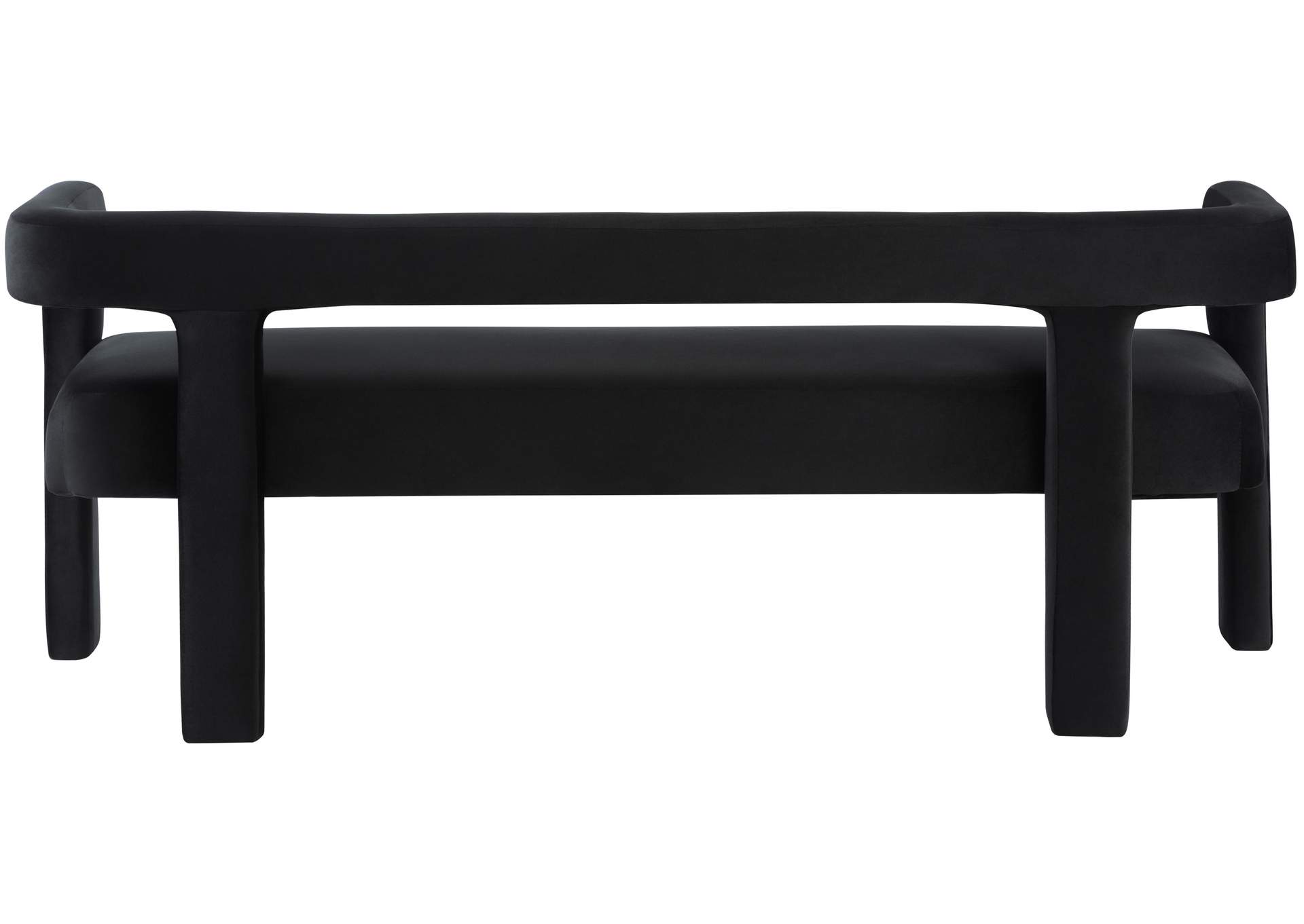 Athena Black Velvet Bench,Meridian Furniture