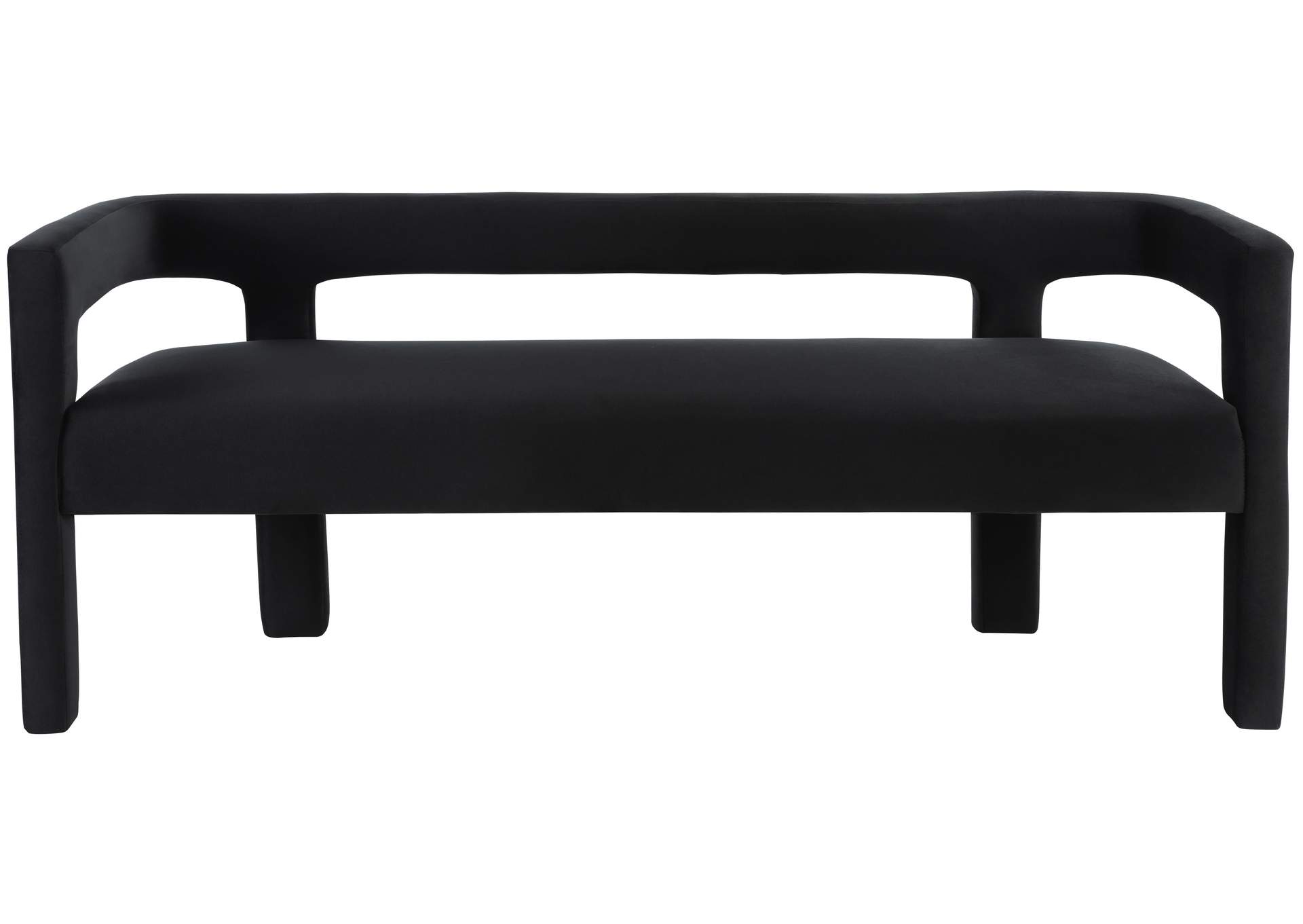 Athena Black Velvet Bench,Meridian Furniture