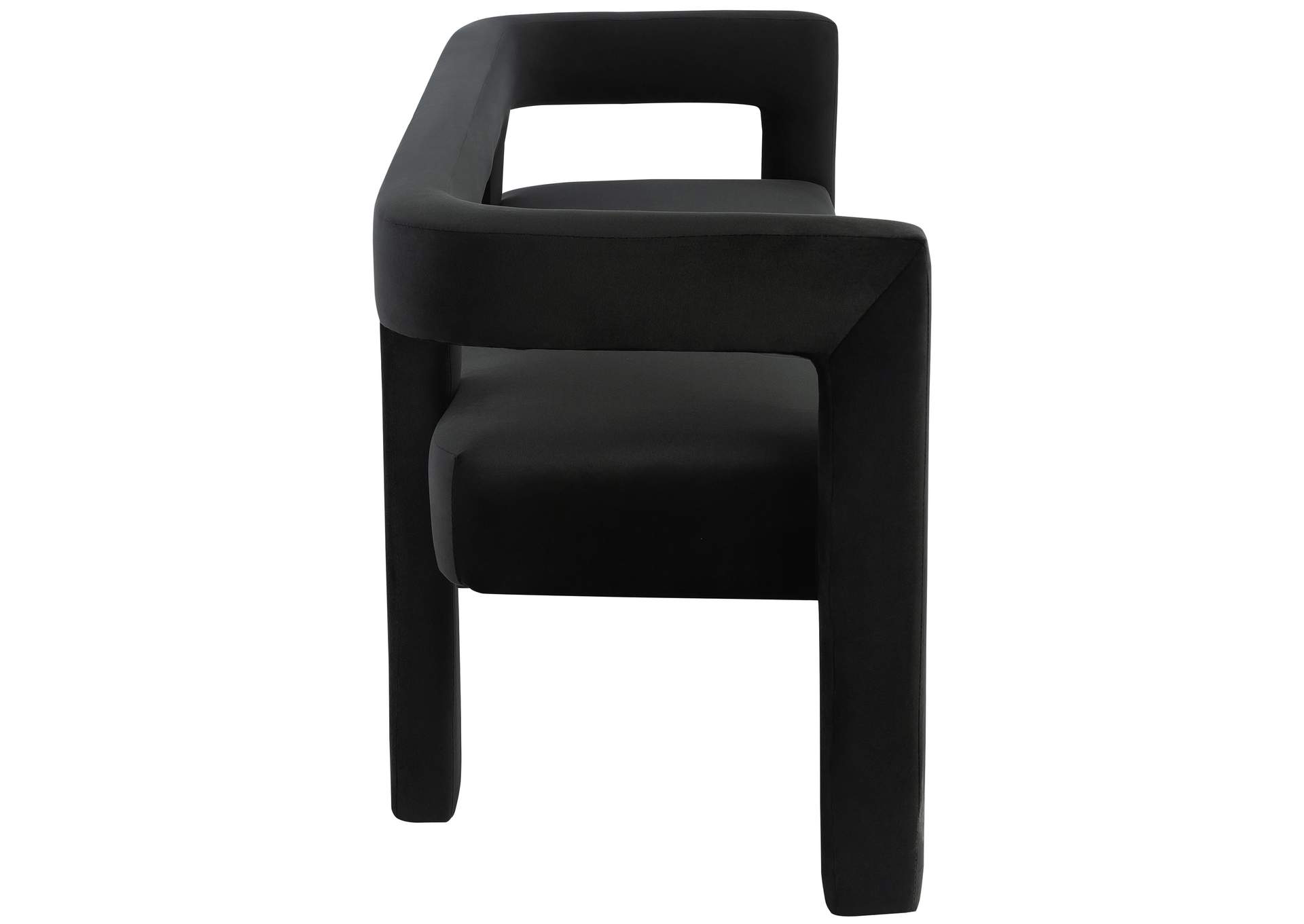 Athena Black Velvet Bench,Meridian Furniture