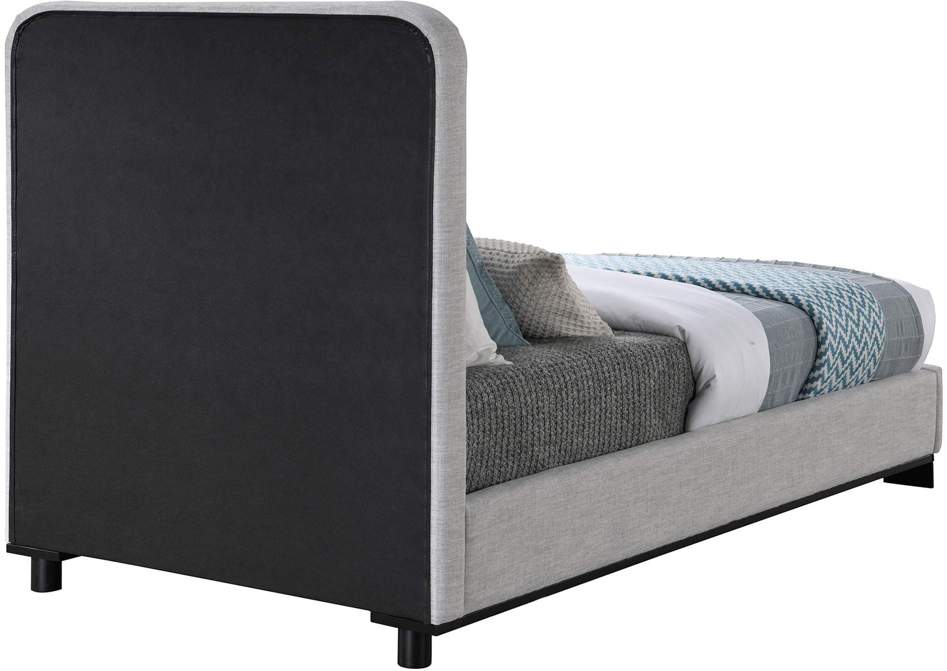 Nolita Grey Linen Textured Fabric Twin Bed,Meridian Furniture