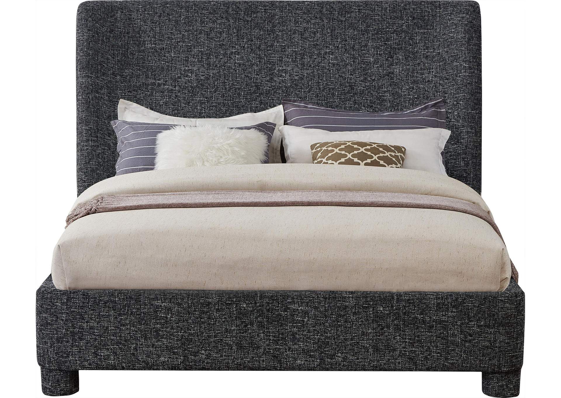 Penny Black Polyester Fabric King Bed,Meridian Furniture