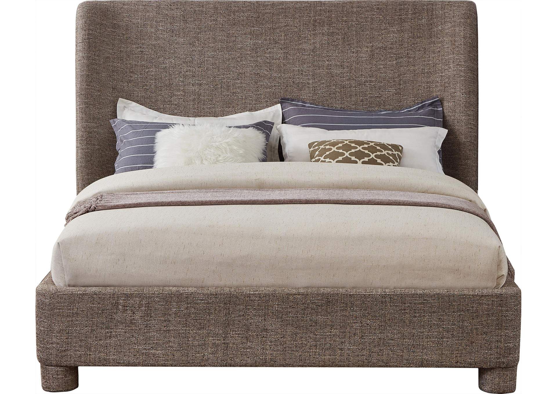 Penny Brown Polyester Fabric King Bed,Meridian Furniture