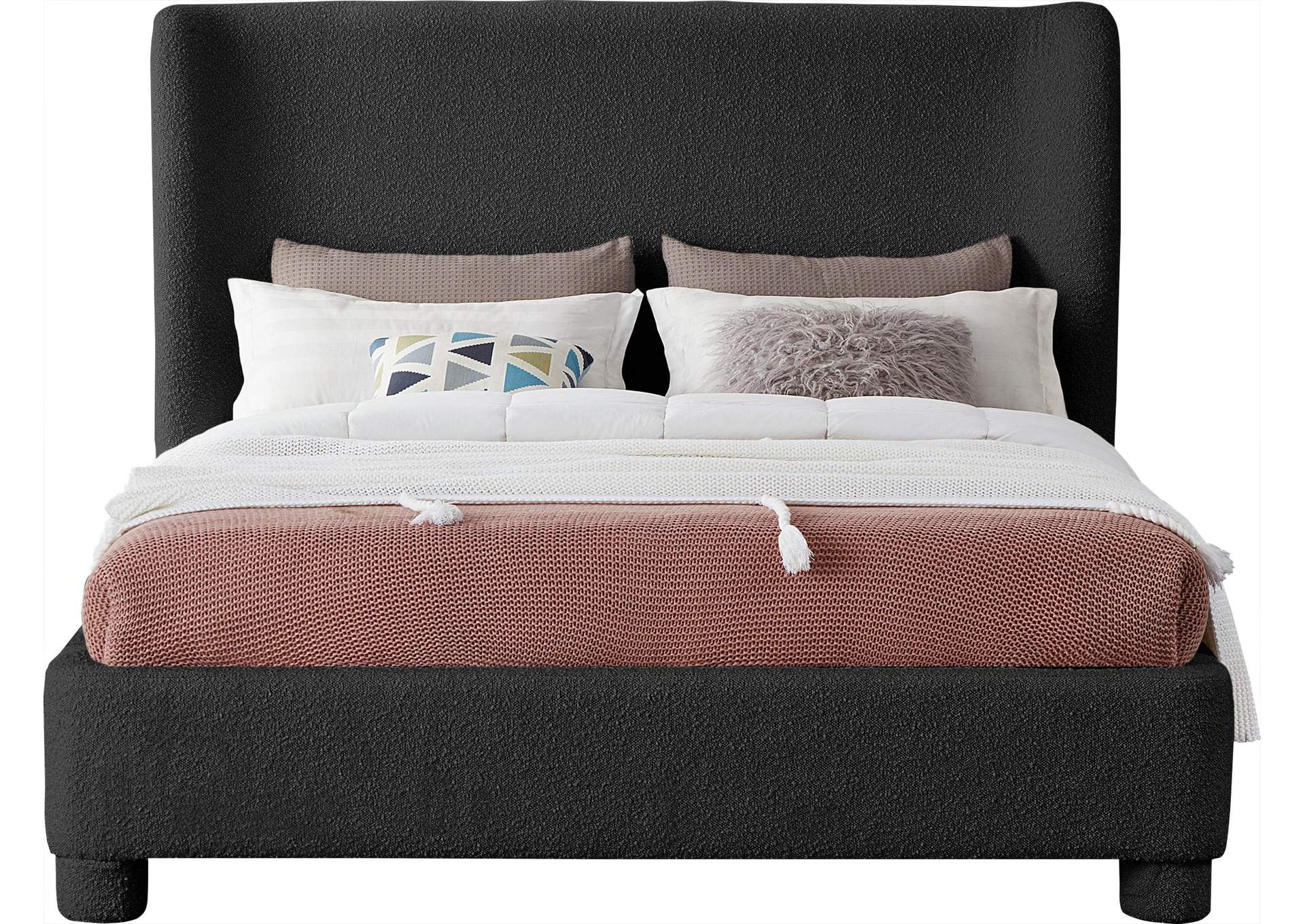 Penny Black Boucle Fabric Full Bed,Meridian Furniture