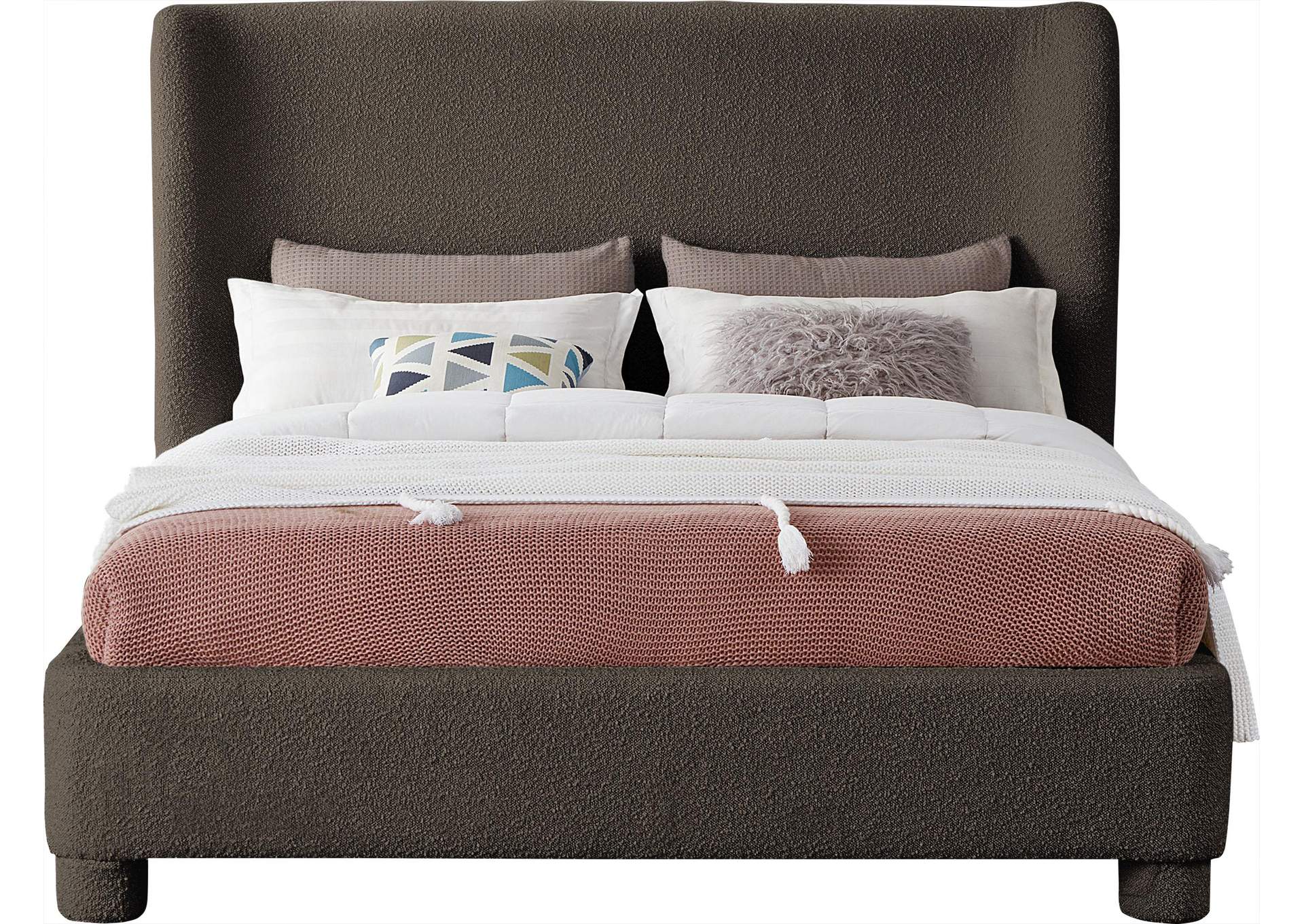 Penny Brown Boucle Fabric Full Bed,Meridian Furniture