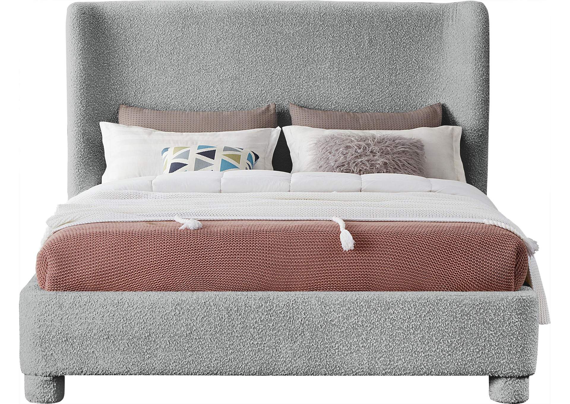 Penny Grey Boucle Fabric Full Bed,Meridian Furniture