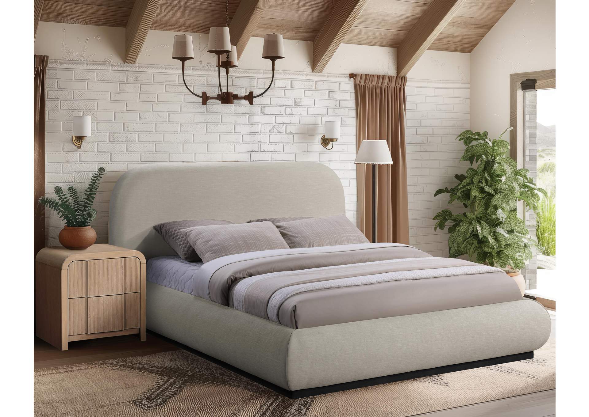 Vaughn Beige Full Bed,Meridian Furniture