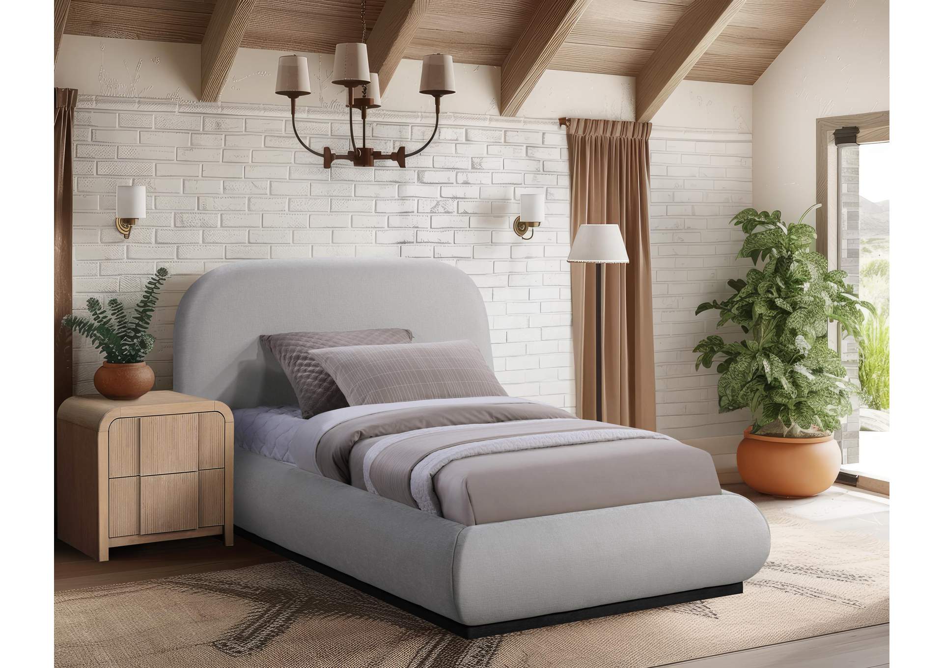 Vaughn Grey Twin Bed,Meridian Furniture