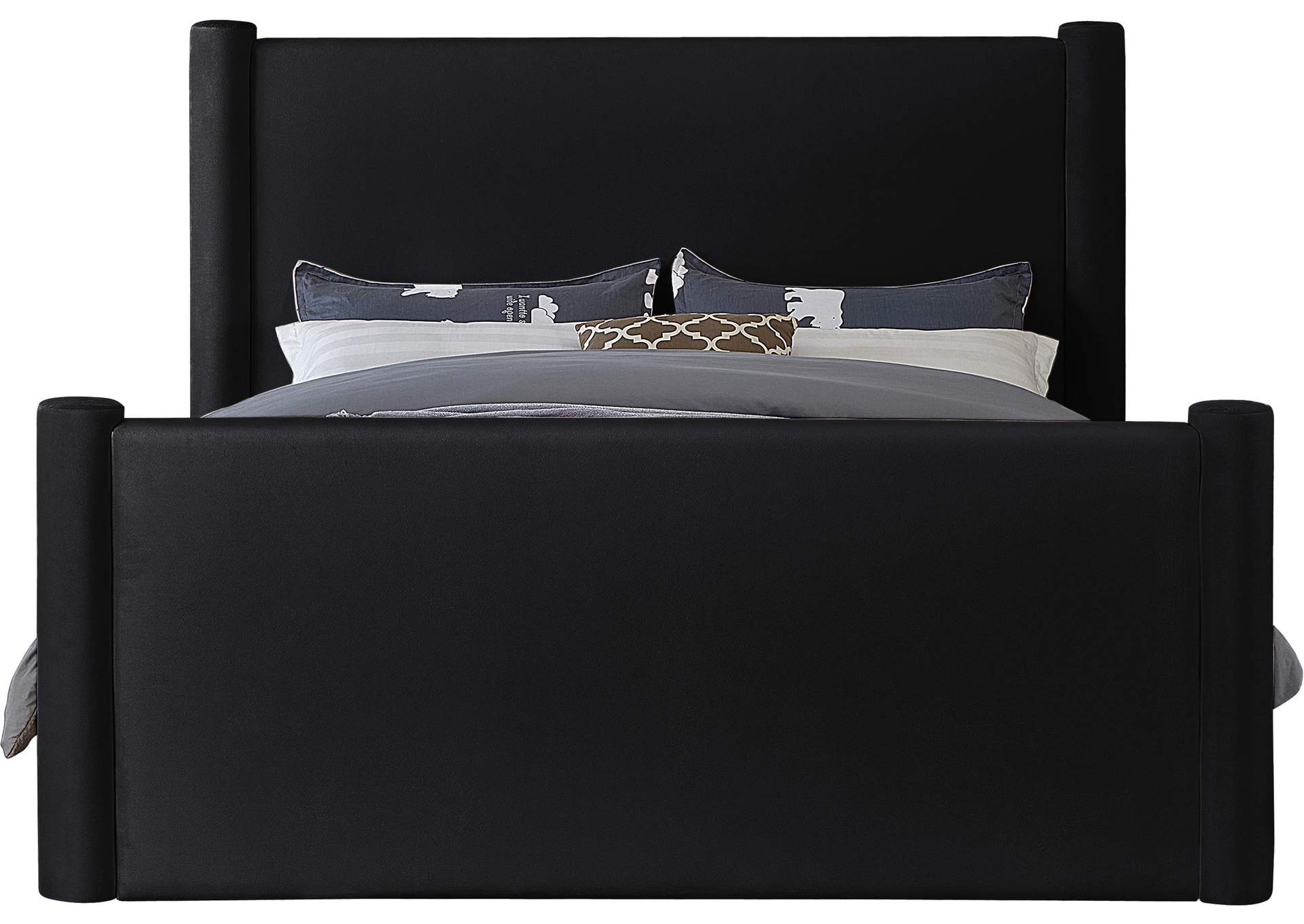 Elias Black Velvet Full Bed,Meridian Furniture