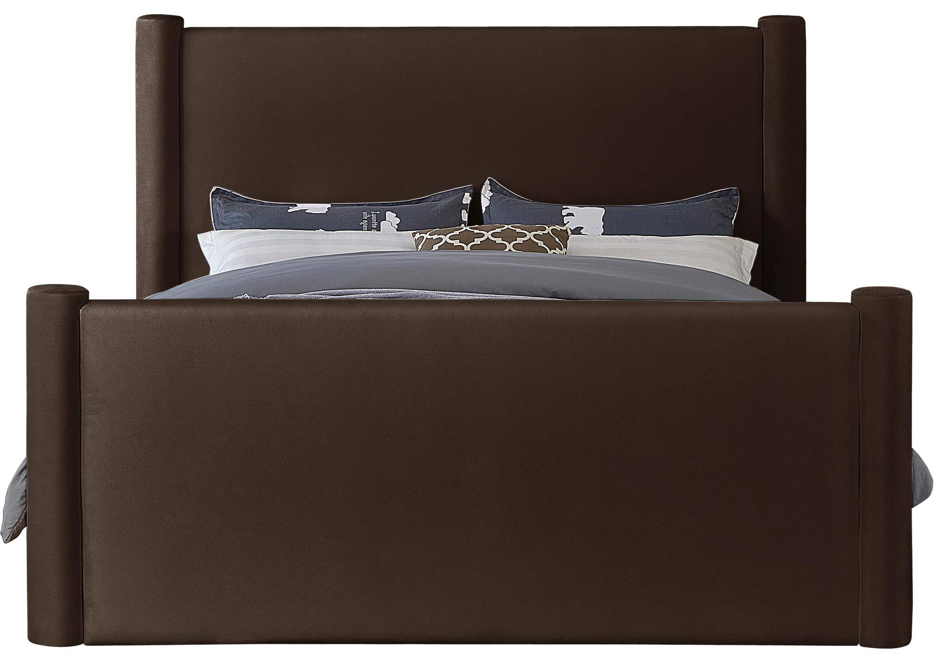 Elias Brown Velvet Full Bed,Meridian Furniture