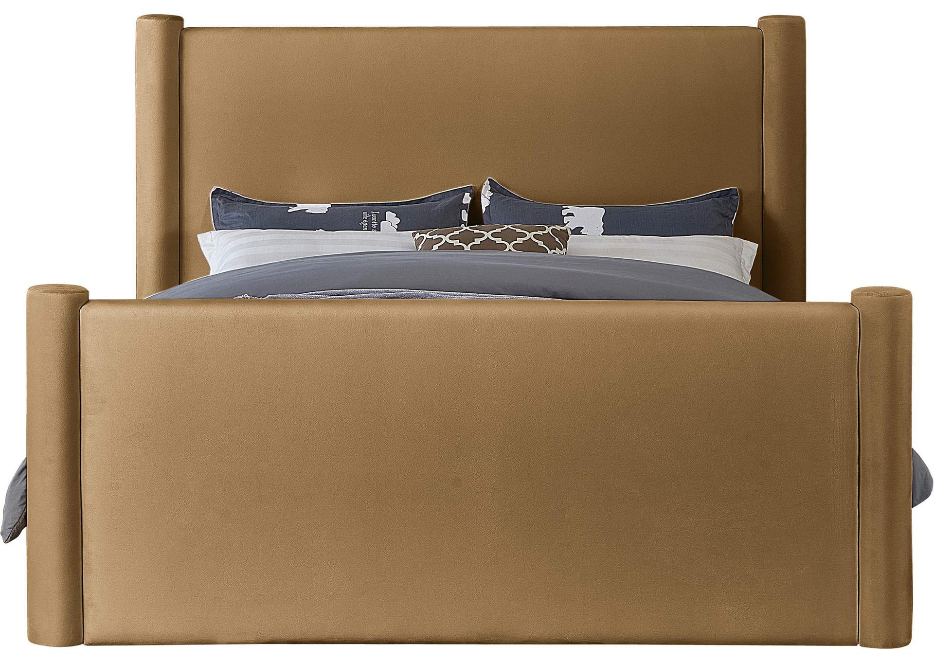 Elias Saddle Velvet King Bed,Meridian Furniture