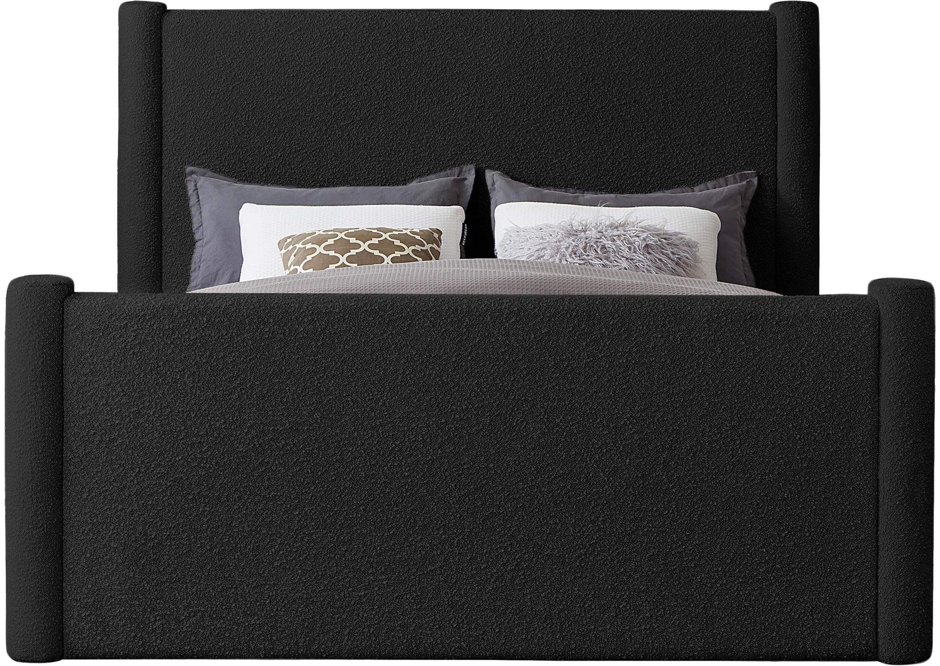 Elias Black Boucle Fabric Full Bed,Meridian Furniture