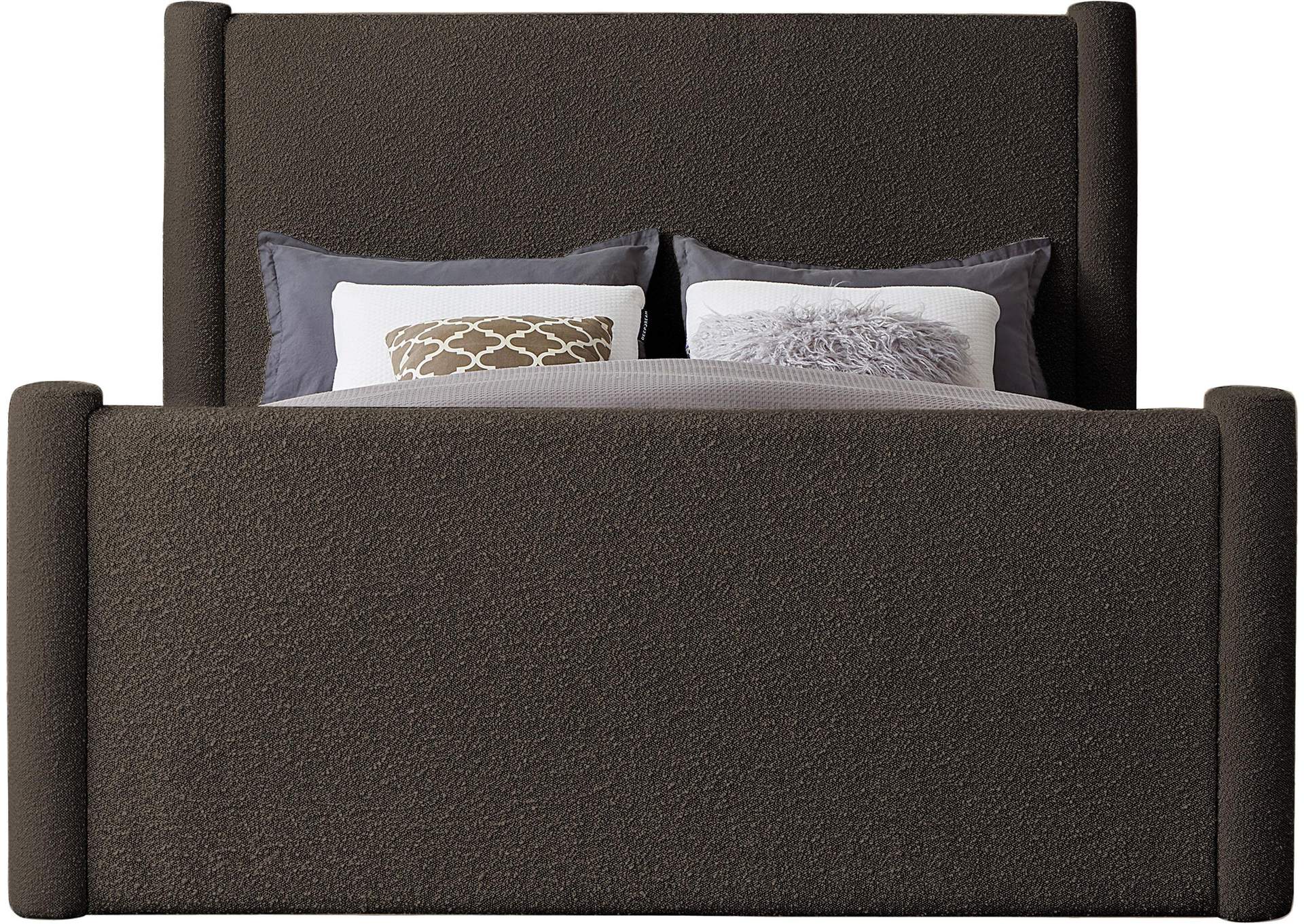 Elias Brown Boucle Fabric Full Bed,Meridian Furniture