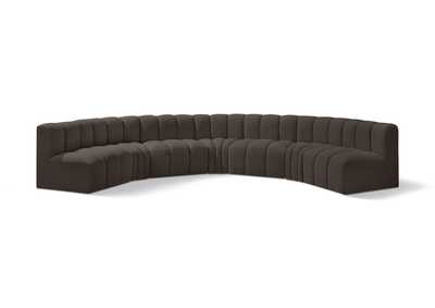 Image for Arc Brown Boucle Fabric Modular Sofa