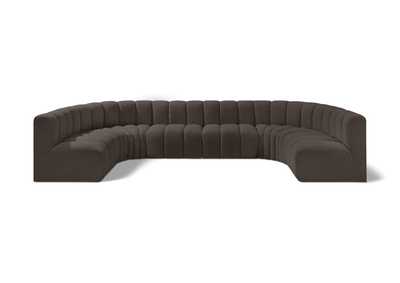 Image for Arc Brown Boucle Fabric Modular Sofa