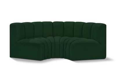 Image for Arc Green Boucle Fabric Modular Sofa