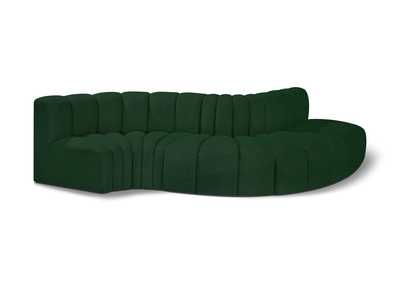 Image for Arc Green Boucle Fabric Modular Sofa