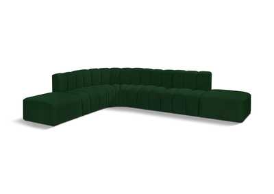 Image for Arc Green Boucle Fabric Modular Sofa