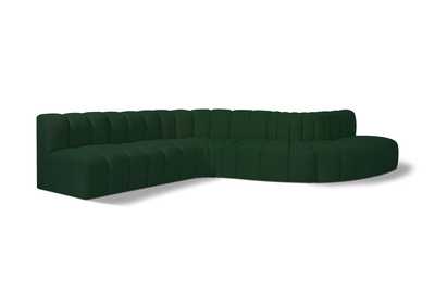 Image for Arc Green Boucle Fabric Modular Sofa