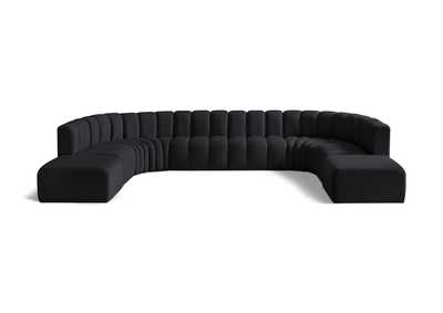 Image for Arc Black Velvet Modular Sofa