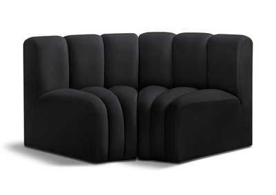 Image for Arc Black Velvet Modular Sofa