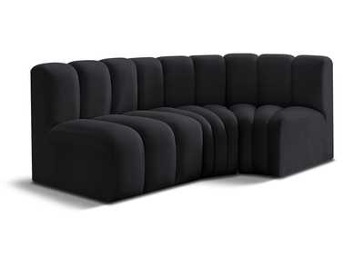 Image for Arc Black Velvet Modular Sofa