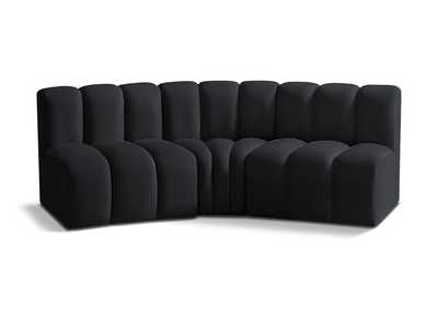 Image for Arc Black Velvet Modular Sofa