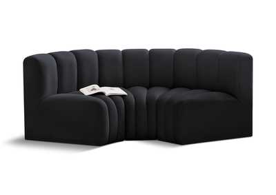 Image for Arc Black Velvet Modular Sofa