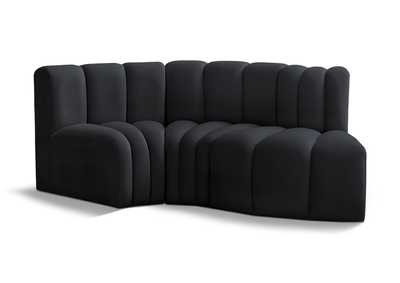 Image for Arc Black Velvet Modular Sofa