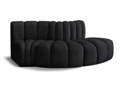 Image for Arc Black Velvet Modular Sofa