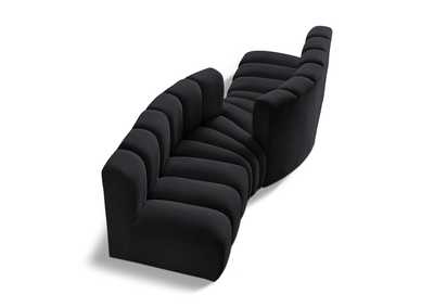 Image for Arc Black Velvet Modular Sofa