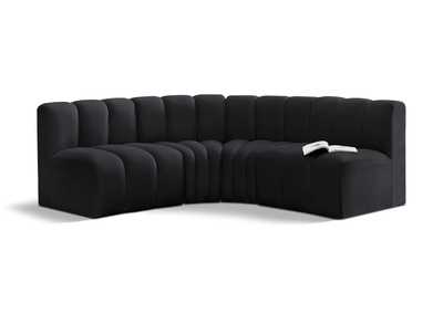 Image for Arc Black Velvet Modular Sofa