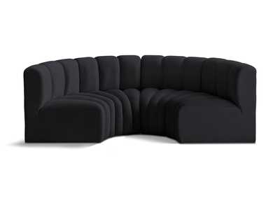 Image for Arc Black Velvet Modular Sofa