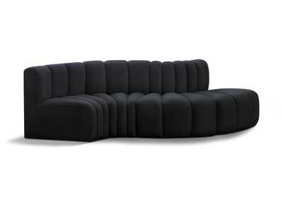 Image for Arc Black Velvet Modular Sofa