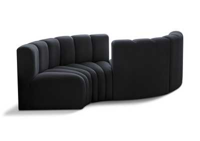 Image for Arc Black Velvet Modular Sofa