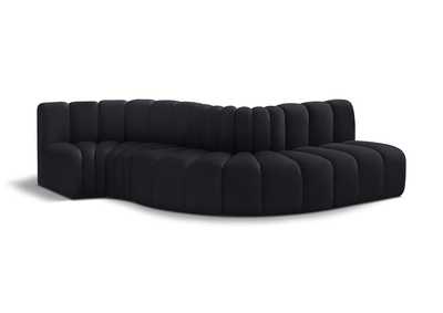 Image for Arc Black Velvet Modular Sofa